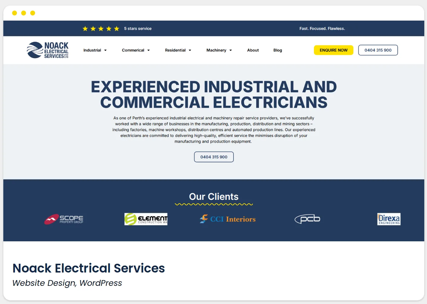 Noack Electrical Services website designed by PC Madness Web Services
